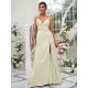 Beautiful Ruched V-neck Sleeveless Bridesmaid Dresses