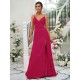 Beautiful Ruched V-neck Sleeveless Bridesmaid Dresses
