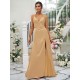 Beautiful Ruched V-neck Sleeveless Bridesmaid Dresses