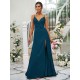 Beautiful Ruched V-neck Sleeveless Bridesmaid Dresses