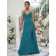 Beautiful Ruched V-neck Sleeveless Bridesmaid Dresses
