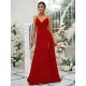 Beautiful Ruched V-neck Sleeveless Bridesmaid Dresses