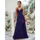 Beautiful Ruched V-neck Sleeveless Bridesmaid Dresses