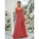 Beautiful Ruched V-neck Sleeveless Bridesmaid Dresses