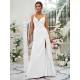 Beautiful Ruched V-neck Sleeveless Bridesmaid Dresses