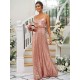 Modern Ruched Sequins Straps Sleeveless Bridesmaid Dresses