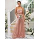 Modern Ruched Sequins Straps Sleeveless Bridesmaid Dresses