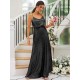 Modern Ruched Sequins Straps Sleeveless Bridesmaid Dresses
