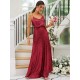 Modern Ruched Sequins Straps Sleeveless Bridesmaid Dresses