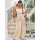 Modern Ruched Sequins Straps Sleeveless Bridesmaid Dresses