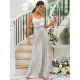 Modern Ruched Sequins Straps Sleeveless Bridesmaid Dresses