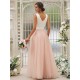 Beautiful V-Neck Tulle Lace Sleeveless Bridesmaid Dresses