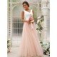 Beautiful V-Neck Tulle Lace Sleeveless Bridesmaid Dresses