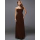 Charming Strapless Sleeveless Ruffles Long Chiffon Bridesmaid Dresses