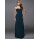 Charming Strapless Sleeveless Ruffles Long Chiffon Bridesmaid Dresses