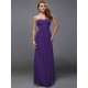 Charming Strapless Sleeveless Ruffles Long Chiffon Bridesmaid Dresses