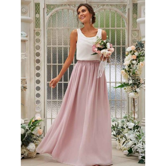Amazing Chiffon Ruffles Scoop Sleeveless Bridesmaid Dresses