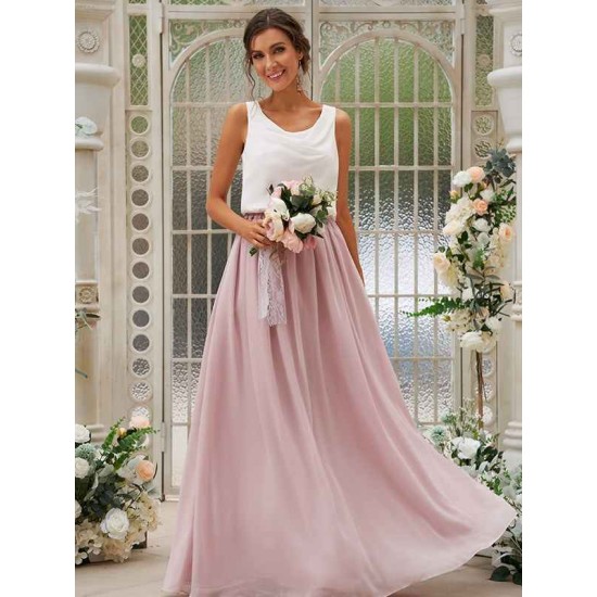 Amazing Chiffon Ruffles Scoop Sleeveless Bridesmaid Dresses