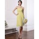 Charming Strapless Sleeveless Pleats Short Chiffon Bridesmaid Dresses