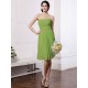 Charming Strapless Sleeveless Pleats Short Chiffon Bridesmaid Dresses