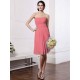 Charming Strapless Sleeveless Pleats Short Chiffon Bridesmaid Dresses