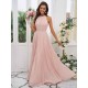 Amazing Chiffon Ruffles Halter Sleeveless Bridesmaid Dresses