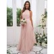 Amazing Chiffon Ruffles Halter Sleeveless Bridesmaid Dresses
