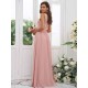 Amazing Chiffon Applique Square Sleeveless Bridesmaid Dresses