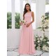 Amazing Chiffon Applique Square Sleeveless Bridesmaid Dresses