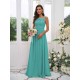 Amazing Chiffon Applique Square Sleeveless Bridesmaid Dresses