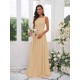 Amazing Chiffon Applique Square Sleeveless Bridesmaid Dresses