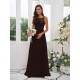 Amazing Chiffon Applique Square Sleeveless Bridesmaid Dresses