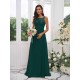Amazing Chiffon Applique Square Sleeveless Bridesmaid Dresses
