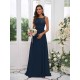 Amazing Chiffon Applique Square Sleeveless Bridesmaid Dresses