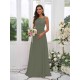 Amazing Chiffon Applique Square Sleeveless Bridesmaid Dresses