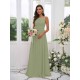 Amazing Chiffon Applique Square Sleeveless Bridesmaid Dresses
