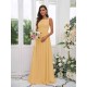 Amazing Chiffon Applique Square Sleeveless Bridesmaid Dresses