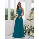Amazing Chiffon Applique Square Sleeveless Bridesmaid Dresses