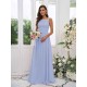 Amazing Chiffon Applique Square Sleeveless Bridesmaid Dresses