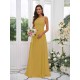 Amazing Chiffon Applique Square Sleeveless Bridesmaid Dresses