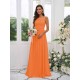 Amazing Chiffon Applique Square Sleeveless Bridesmaid Dresses