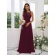 Amazing Chiffon Applique Square Sleeveless Bridesmaid Dresses