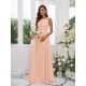 Amazing Chiffon Applique Square Sleeveless Bridesmaid Dresses