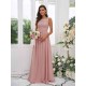 Amazing Chiffon Applique Square Sleeveless Bridesmaid Dresses