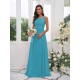 Amazing Chiffon Applique Square Sleeveless Bridesmaid Dresses