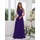 Amazing Chiffon Applique Square Sleeveless Bridesmaid Dresses