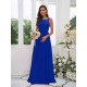 Amazing Chiffon Applique Square Sleeveless Bridesmaid Dresses