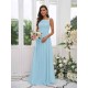 Amazing Chiffon Applique Square Sleeveless Bridesmaid Dresses