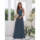 Amazing Chiffon Applique Square Sleeveless Bridesmaid Dresses