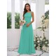 Amazing Chiffon Applique Square Sleeveless Bridesmaid Dresses